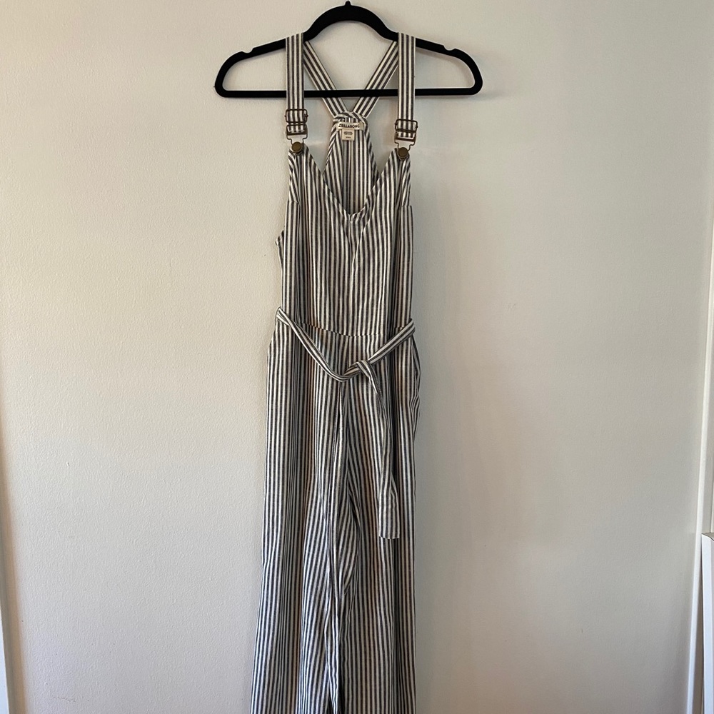Billabong Striped Chambray Overalls
